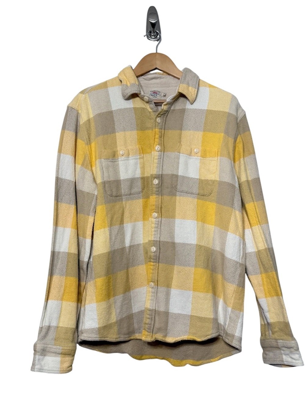 Faherty The Surf Flannel 100% Organic Cotton Oak View Plaid Men’s Large - Picture 2 of 10